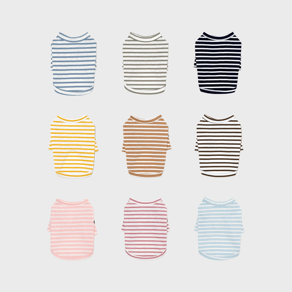 Small stuff striped dog/cat tee shirt ( 9 colours)